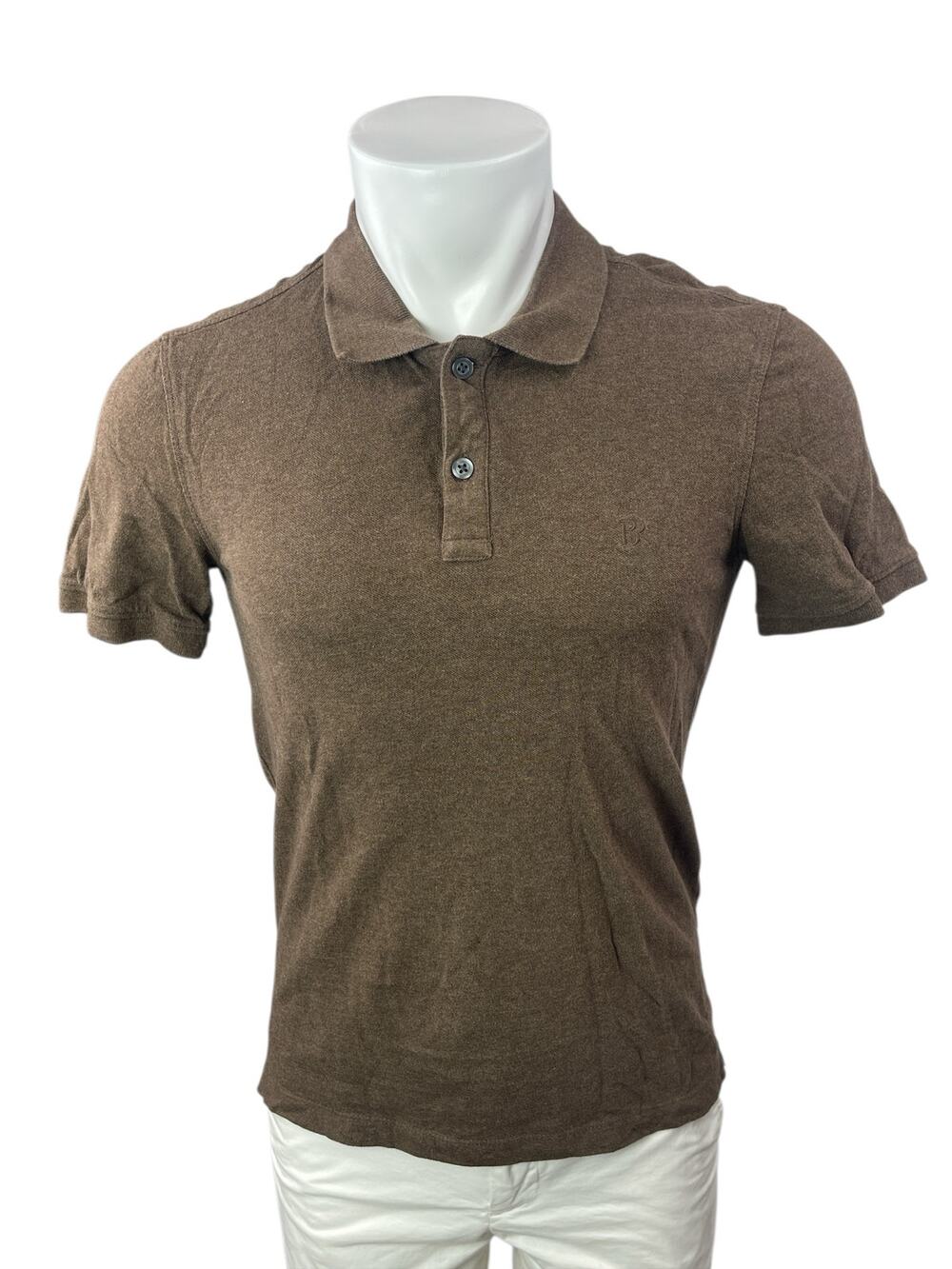 Banana Republic Pique Men's Brown Collared Short Sleeve Knit Polo Shirt Top Sz S